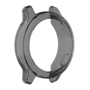 Imagem de AWADUO Compatível com Garmin Vivoactive 4 TPU transparente, capa protetora para smartwatch compatível com Garmin Vivoactive 4 / Active, macia e durável (TPU preto)