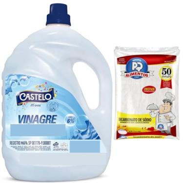 Imagem de Kit Vinagre 5L (6%) + Bicarbonato de Sódio 1kg – Limpeza Poderosa e Desengordurante