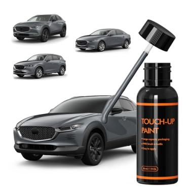 Imagem de XTryfun Tinta de retoque cinza polimetal 47C para Mazda, kit de reparo de arranhões de pintura de carro faça você mesmo, reparo de arranhões automotivos de reparo rápido e fácil para CX-5/CX-50/CX-30