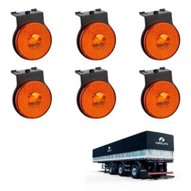Imagem de 6 Lanterna Lateral Librelato LED Âmbar 65mm c/ Suporte - Fio - DW Comp