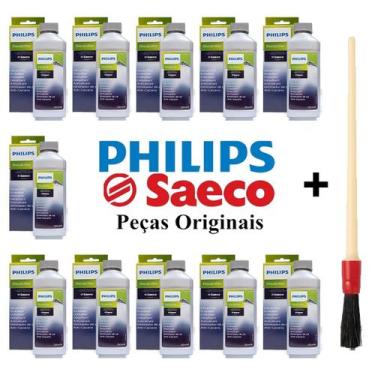 Imagem de Kit 11 Descalcificante 250ml + Pincel Limpeza Máquinas Saeco - Philips
