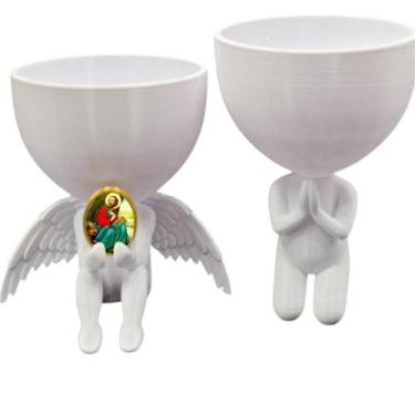 Imagem de Kit Decoração São Marcos Anjinho Relicario  Oração - Point da Fe