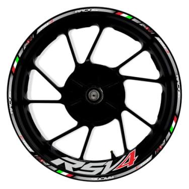 Imagem de Awonderful Kit de listras refletivas para motocicleta, adesivos de aro de roda de vinil compatíveis com Aprilia RSV4 1000 2009-2019 (cinza)