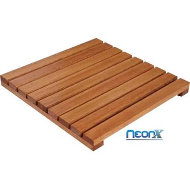 Imagem de Deck De Madeira Modular 45x45 cm Réguas 4 cm Neonx Com Pintura, Osmoco