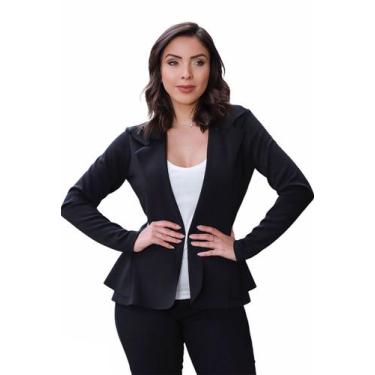 Imagem de Blazer Feminino Acinturado Básico - Abafarto, Preto, P