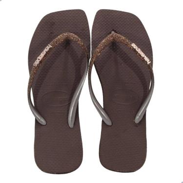 Imagem de Chinelo Havaianas Slim Square Sparkle Gd Café