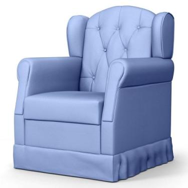 Imagem de Poltrona de Amamentação e Descanso com Balanço Lucy P04 Sintético Azul