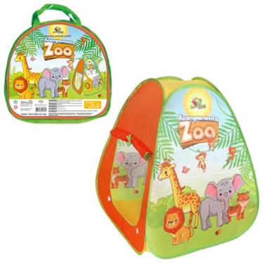 Imagem de Barraca Dobrável Retrátil Infantil Zoo Safari Toca Tenda Casinha Bichinhos Art Brink