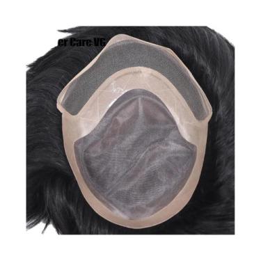 Imagem de Peruca Frontal de Renda Respirável Masculina - Cabelo Humano 6x8, 6x9,