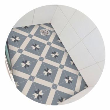 Imagem de Piso vinil antiderrapante para box Ladrilho Azul - 1,20 x 0,80 metros 