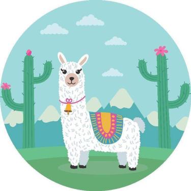 Imagem de Painel Redondo 3D Sublimado Lhama Frd-095