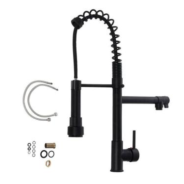 Imagem de Torneira Gourmet Cozinha Luxo Aerador Monocomando Dois Jatos Misturador Agua Fria Quente Mesa Bancada Cuba Resistente