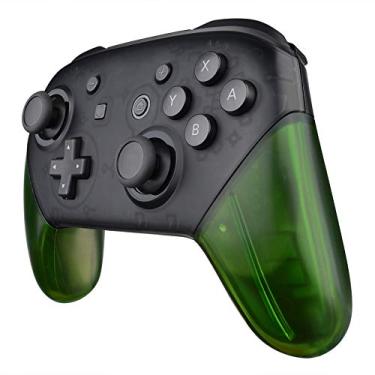 Imagem de Cabo de substituição eXtremeRate transparente verde transparente para controle Nintendo Switch Pro, capa de mão DIY para Nintendo Switch Pro - controle não incluído
