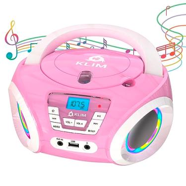 Imagem de KLIM Candy Kids Leitor de CD portátil para crianças 2022 + rádio FM + baterias incluídas + CD Boombox para crianças + rádio rosa fofo CD Player com alto-falantes para crianças e crianças pequenas