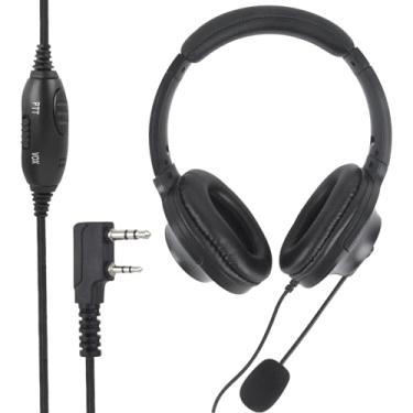 Imagem de JUYODE Fone de ouvido com cancelamento de ruído Walkie Talkie com redução de ruído com microfone Boom VOX PTT para Baofeng UV-5R UV-82HP BF-888s BF-F8HP AR-152 Arcshell AR-5 AR-6 Kenwood Rádio Retevis