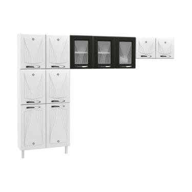 Imagem de Cozinha De Aço Compacta Clara 3 Peças Cr6153 Branco preto