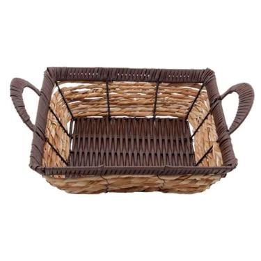 Imagem de Cesto Multiuso Porta Frutas Palha Fruteira Com Alça 32cm