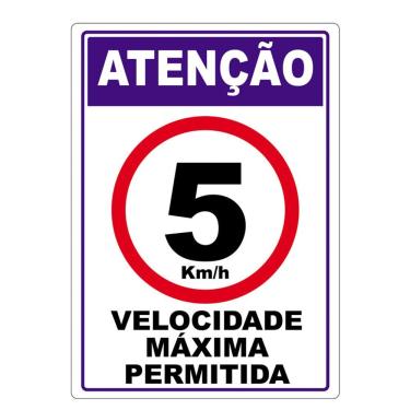 Imagem de Velocidade Máxima Permitida Adesivo 5Km Por Hora Vermelho