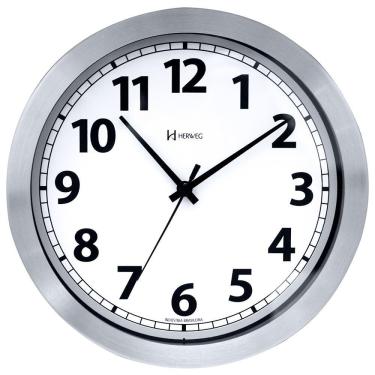 Imagem de Relógio De Parede Tic-tac 25 Cm Aluminio Escovad Herweg 6710