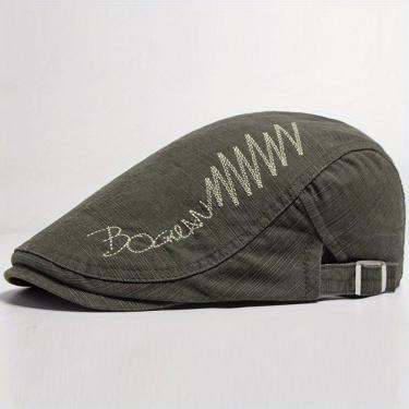 Imagem de Boina Ajustvel Com Letras Bordadas Estilo Fashion Verde