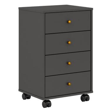 Imagem de Mesa De Cabeceira 4 Gavetas Presence Amêndola-grafito