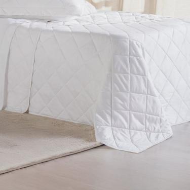 Imagem de Kit Colcha Casal 3 Pçs Ricamo 300 Fios 100% Algodão 220x240cm Branco