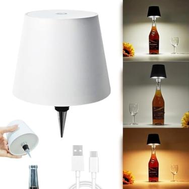 Imagem de Geojec Lâmpada de garrafa sem fio, lâmpada portátil de LED sem fio com 3 modos de luz, cabeça de luz recarregável, luminária de mesa sensível ao toque para quarto, lâmpadas de decoração, presentes de