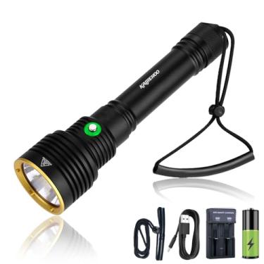 Imagem de KAIJIENOO Lanterna Profissional Para Mergulho, 5 Modos Com Indicador De Energia, Subaquática Superbrilhante 4000 Lúmens, À Prova D'Água Ip68, Segurança Recarregável (Bateria Incluída)