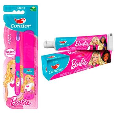 Imagem de Kit Escova de dente Com Porta Escova E Gel denta hot wheels ou barbie 
