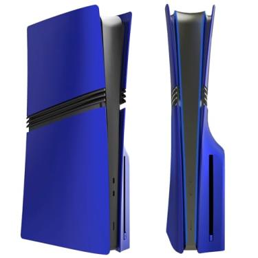 Imagem de MIKNEKE Capas Para Ps5 Pro Disc Edition, Acessórios Com Revestimento Lateral Fosco, Compatíveis Console Playstation 5, Painéis De Substituição Em Abs (Azul)