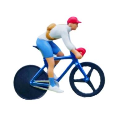 Imagem de predolo 1:64 Pessoas com Bicicleta Artesanato Enfeite de Mesa de Areia Miniatura Motociclista Pessoas Minúsculas Modelo para Cenário Acessórios de Paisagem Or, Homem com Chapéu, Tamanho real