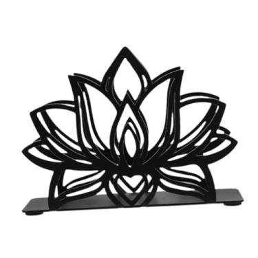 Imagem de Ｂｅｓｇａ Porta-guardanapos de lótus, organizador vintage de metal rústico, decoração de mesa, suporte de guardanapos de flores para fazenda, restaurante,