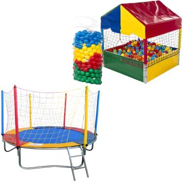 Imagem de Kit Cama Elástica 2,30m Piscina de Bolinhas 1,00m c/ 500 Bolinhas