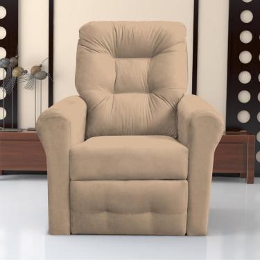 Imagem de Poltrona Reclinável Para Descanso Guaíra Suede Bege