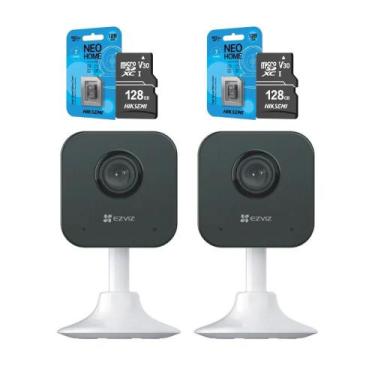 Imagem de KIT 2x Câmera de segurança Wi-Fi Ezviz H1C FullHD 2MP + 2x Cartão 128G