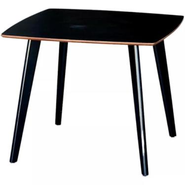 Imagem de Mesa de Jantar Quadrada 90cm Madeira Maciça (Preto, 90 cm, Madeira)