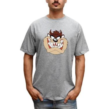 Imagem de Camiseta Masculina Taz Mania Looney Tunes - Bella Store, Cinza, GG, Ho