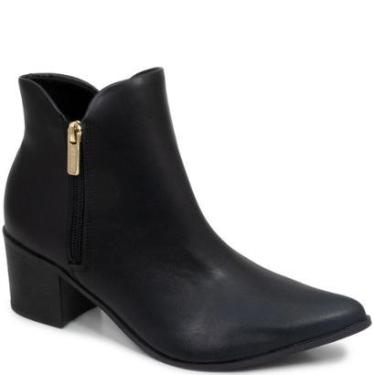 Imagem de Bota Feminina Cano Curto Salto Grosso Via Uno 316049-Feminino