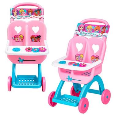 Imagem de Carrinho De Boneca Dois Lugares Brinquedo Educativo Com Discador De Te