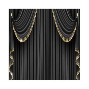 Imagem de DORCEV 3 x 3 metros, cenário de teatro, preto, dourado, cenário fotográfico, casamento, aniversário, celebração, retrato, decoração, fundo, carnaval, festa, drama, apresentação, estúdio fotográfico