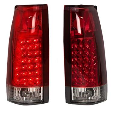 Imagem de TRQ Luz traseira LED de desempenho vermelho e lente transparente para caminhão Chevrolet GMC