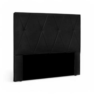Imagem de Cabeceira Cama Box Solteiro 90cm Elisa Suede - Loja Sheep, Preto