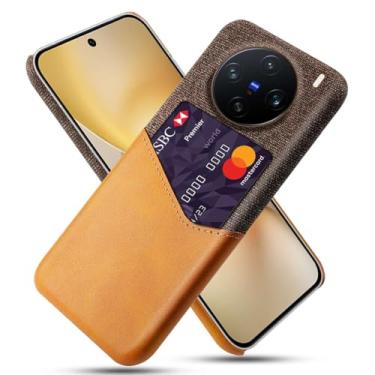 Imagem de Capa para Vivo X200 PRO Mini 5G,Anti-deslizamento,Proteção contra quedas de 360°,Resistência à impressão digital,Tela e caso de couro PU com 1 slot de cartão atrás-Brown