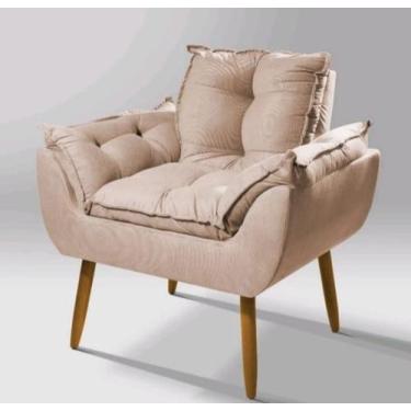 Imagem de Poltrona Decorativa para Sala de Estar Opala - Leo Decor, Bege