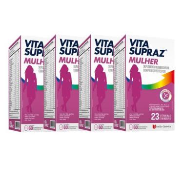 Imagem de Kit 4 Suplemento Vita Supraz Mulher 60 Comp - União Química, Sem sabor