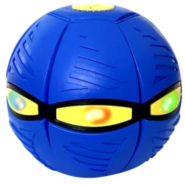 Imagem de Bola Mágica Voadora com LED Retrátil 2 em 1 – Vira Disco Voador | Brinquedo Interativo Infantil e para Pet | Sem Bateria, Resistente, Com Luz | Presente Criativo e Educativo (VERDE)