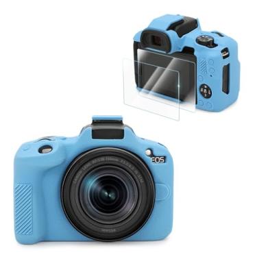 Imagem de VOVMOEYA Kit de acessórios de capa para câmera Canon EOS R50 [com 2 filmes LCD temperados], EOS R50 capa protetora de silicone para câmera digital, sensação de aderência aprimorada leve 9H 0,25 mm