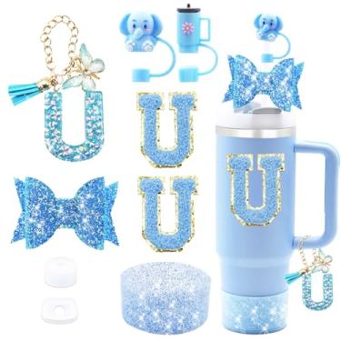 Imagem de Liangang Conjunto de acessórios de copo de 9 peças para Stanley 850 g 1,134 g, incluindo 2 peças Stanley capa de palha e bota, tampa à prova de derramamento, pingente de alça, canudo de laço, 2 peças