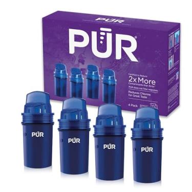 Imagem de PUR Filtro de reposição para jarra de água (pacote com 4), azul – compatível com todos os sistemas de filtragem PUR Pitcher and Dispenser PPF900Z