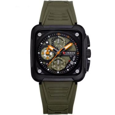 Imagem de Relógio De Pulso Masculino Casual Pulseira De Silicone Impermeavel 3atm Verde